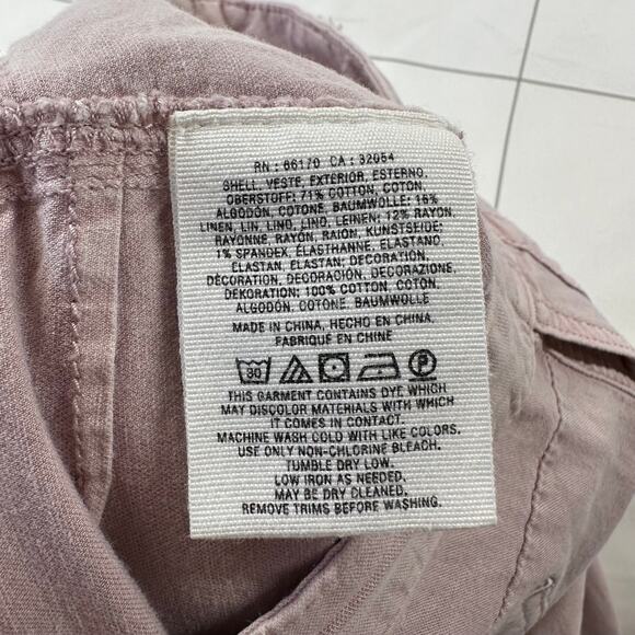 Anthropologie Pants Womens 27 Pink Wanderer Boho Utility Casual Bohemian Cotton - Picture 5 of 12